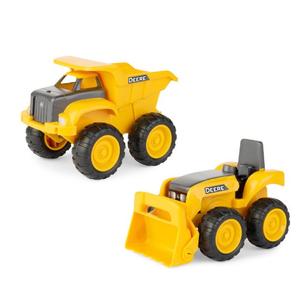 Imagen de Tractor excavador y camión volquete John Deere