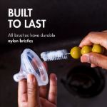 Imagen de Set Cepillos Limpiamemas Con Recipiente escurridor Boon - Formas Feometricas