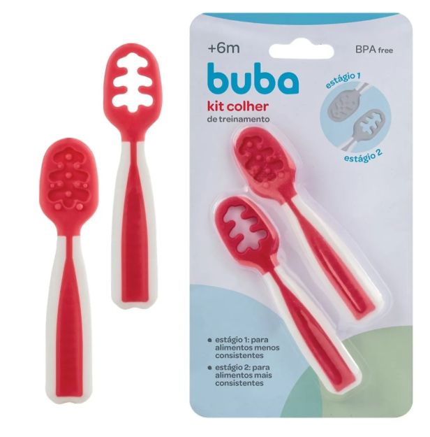 Imagen de Kit Cucharas Silicona Entrenamiento Blw Bebes 6 Meses+ Buba