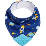 Imagen de Babero bandana Buba Algodón con mordillo-espacio azul