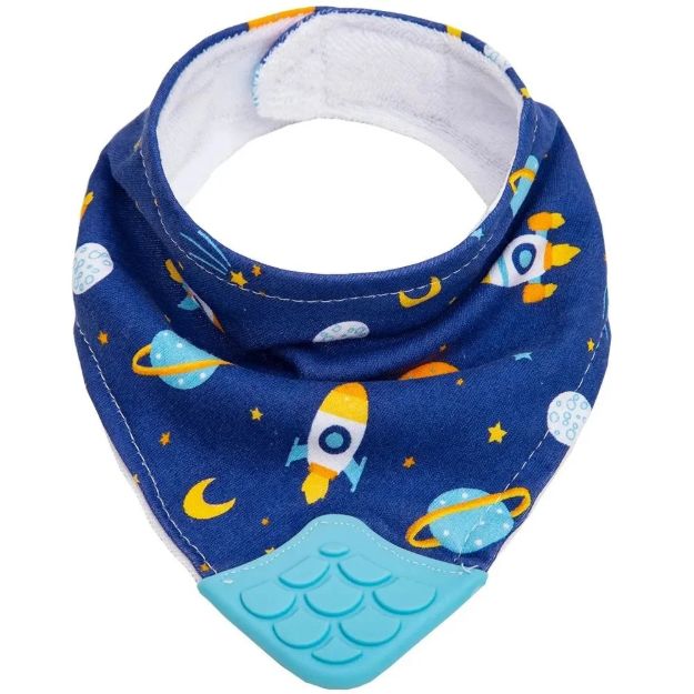 Imagen de Babero bandana Buba Algodón con mordillo-espacio azul