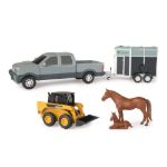 Imagen de John Deere Camioneta Pickup negra con Remolque Para Ganado